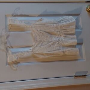 Blu Pepper White Cotton Peplum Cropped Ruffled Camisole SM White EUC - Like New
